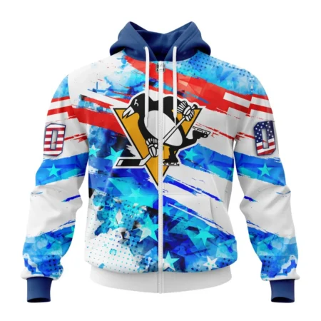 Pittsburgh Penguins, Special Concept For Independence Day,QTNHL Personalized Name And Number,080524B2135