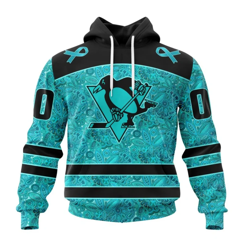 NHL Pittsburgh Penguins Special Design Fight Ovarian Cancer,QTNHL080524A2412