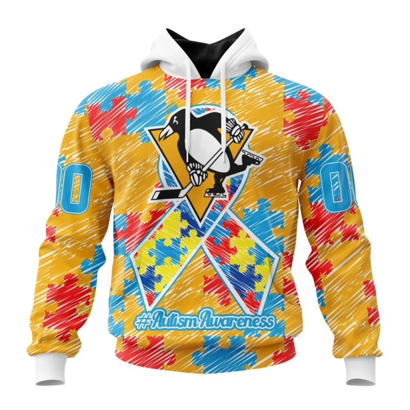 NHL Pittsburgh Penguins Special Autism Awareness Design,QTNHL080524A2468