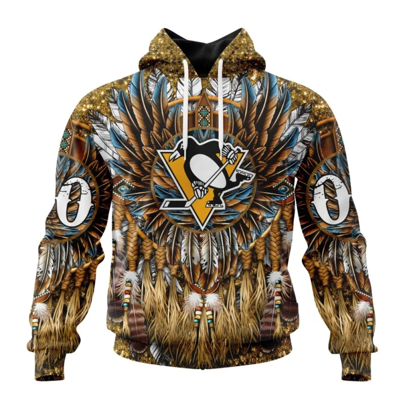 NHL Pittsburgh Penguins Special Native Costume Design,QTNHL080524A2733