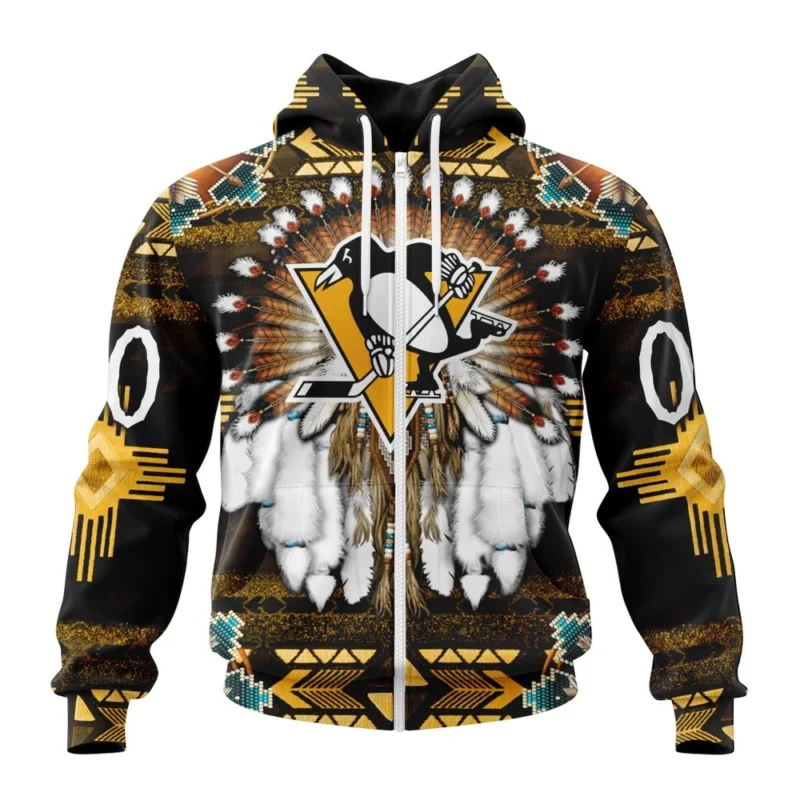 NHL Personalized Name And Number, Pittsburgh Penguins Special Native Costume Design,QTNHL Personalized Name And Number,080524B297