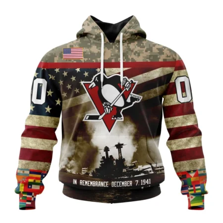 NHL Pittsburgh Penguins, Specialized Unisex Kits Remember Pearl Harbor,QTNHL080524A2979