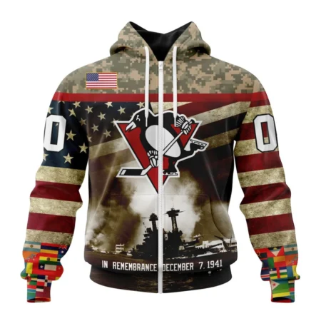 NHL Pittsburgh Penguins, Specialized Unisex Kits Remember Pearl Harbor,QTNHL 080524B2979