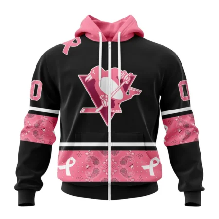 NHL Pittsburgh Penguins, Specialized Design In Classic Style With Paisley, In October We Wear Pink Breast Cancer,QTNHL 080524B3585