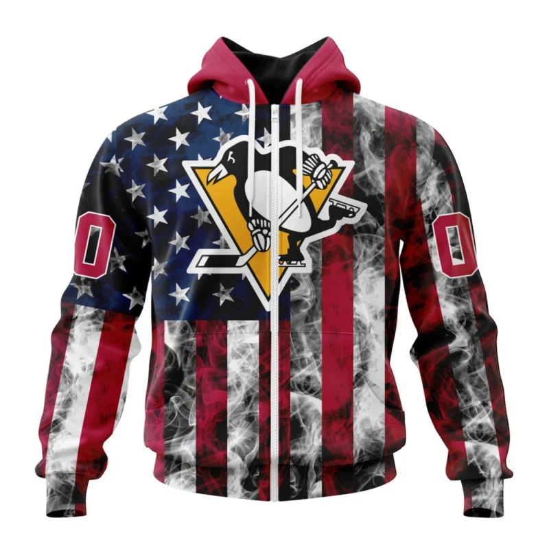 NHL Personalized Name And Number, Pittsburgh Penguins Special Design For Independence Day The Fourth Of July,QTNHL Personalized Name And Number,080524B482