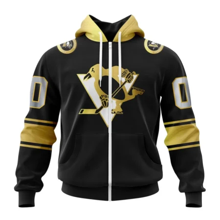 NHL Personalized Name And Number, Pittsburgh Penguins Special Black And Gold Design,QTNHL Personalized Name And Number,080524B764