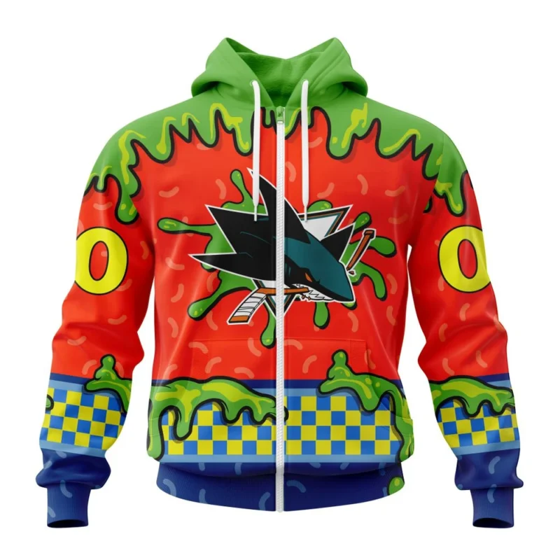 NHL Personalized Name And Number, San Jose Sharks Special Nickelodeon Design,QTNHL Personalized Name And Number,080524B1174