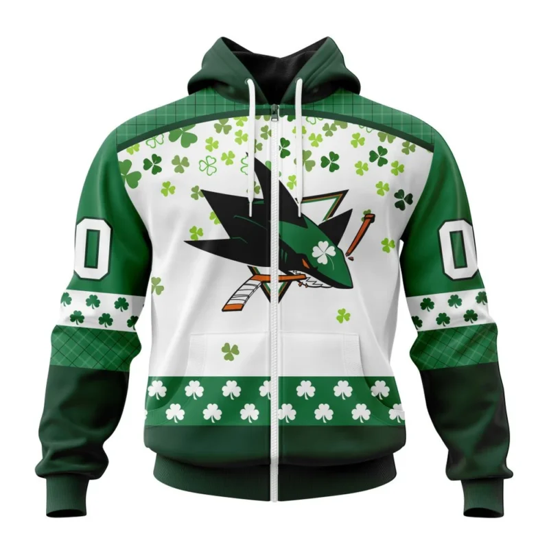 NHL Personalized Name And Number, San Jose Sharks Special Design For St. Patrick Day,QTNHL Personalized Name And Number,080524B1238