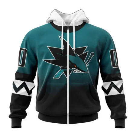 NHL Personalized Name And Number, San Jose Sharks Personalize Gradient Series Concept,QTNHL Personalized Name And Number,080524B1342