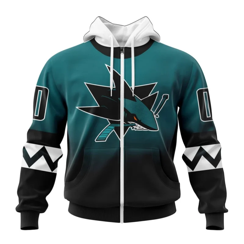 NHL Personalized Name And Number, San Jose Sharks Personalize Gradient Series Concept,QTNHL Personalized Name And Number,080524B1342