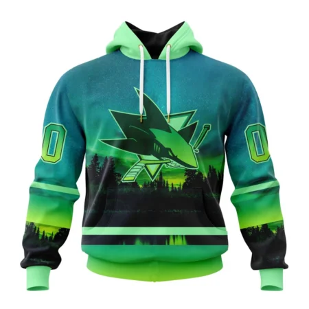 NHL San Jose Sharks Special Northern Lights Design,QTNHL080524A1371