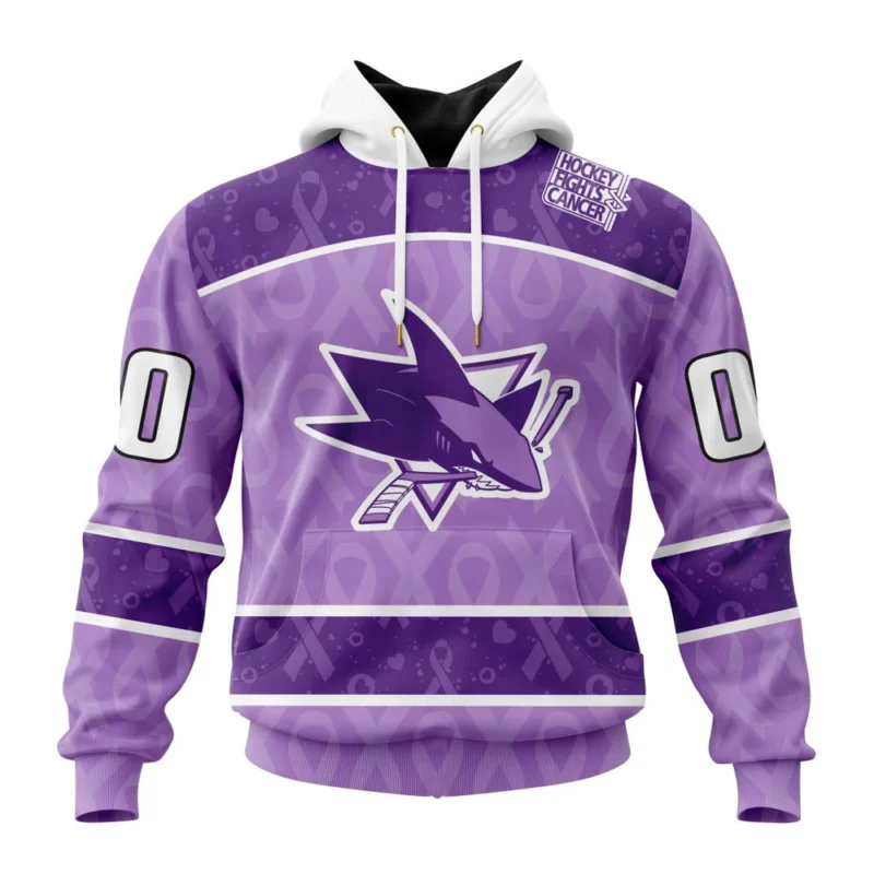 NHL San Jose Sharks New Lavender Hockey Fight Cancer,QTNHL080524A1477