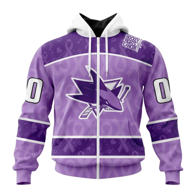 NHL Personalized Name And Number, San Jose Sharks New Lavender Hockey Fight Cancer,QTNHL Personalized Name And Number,080524B1477