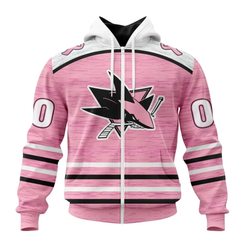 NHL Personalized Name And Number, San Jose Sharks Special Pink Fight Breast Cancer Design,QTNHL Personalized Name And Number,080524B1737