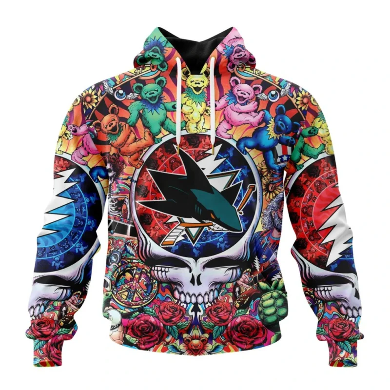 NHL San Jose Sharks Special Grateful Dead Design,QTNHL080524A1885