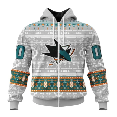 NHL Personalized Name And Number, San Jose Sharks Special Native Design,QTNHL Personalized Name And Number,080524B2050