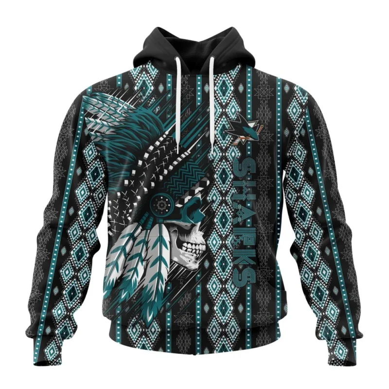 NHL San Jose Sharks Special Skull Native Design,QTNHL080524A2105