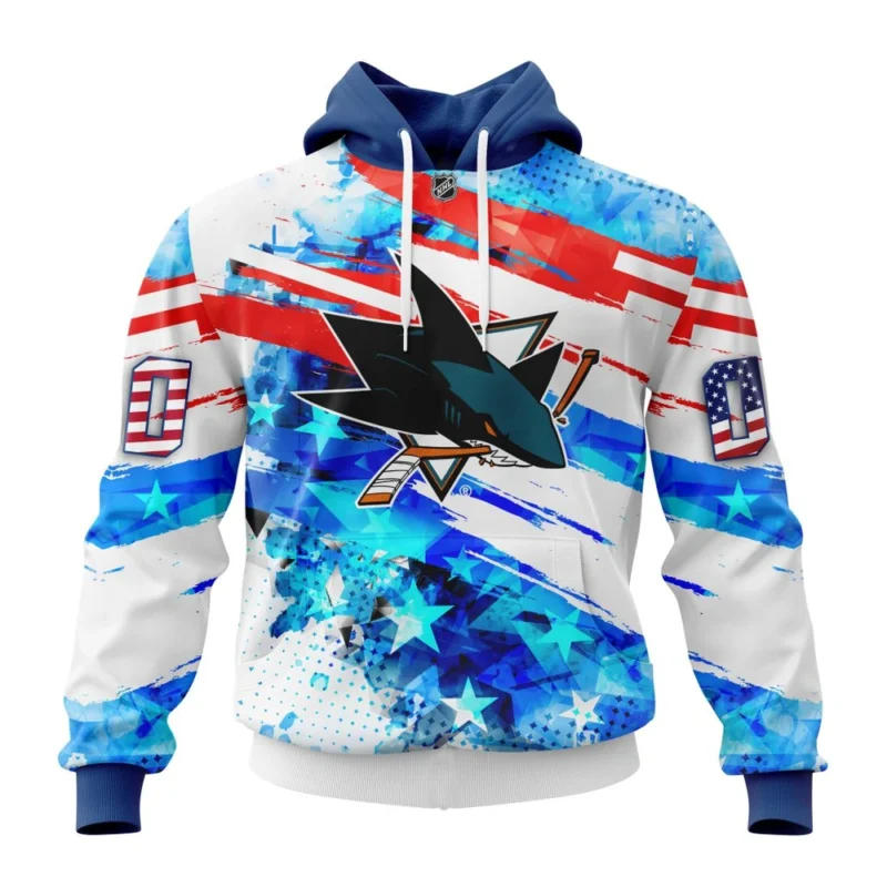 San Jose Sharks, Special Concept For Independence Day,QTNHL080524A2133