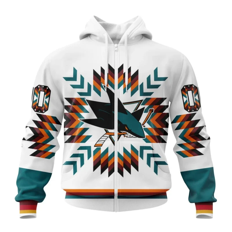 NHL Personalized Name And Number, San Jose Sharks Special Design With Native Pattern,QTNHL Personalized Name And Number,080524B214