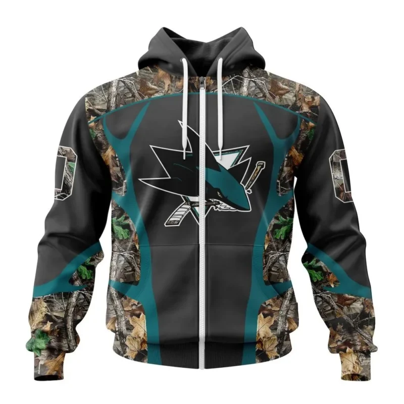 NHL Personalized Name And Number, San Jose Sharks Special Camo Hunting Design ,QTNHL Personalized Name And Number,080524B2205