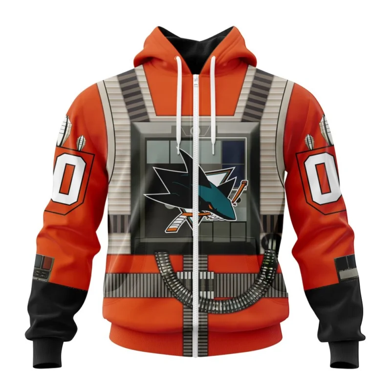 NHL Personalized Name And Number, San Jose Sharks Star Wars Rebel Pilot Design,QTNHL Personalized Name And Number,080524B2321