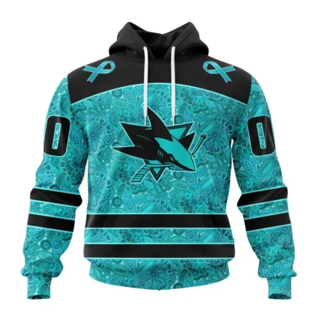 NHL San Jose Sharks Special Design Fight Ovarian Cancer,QTNHL080524A2411