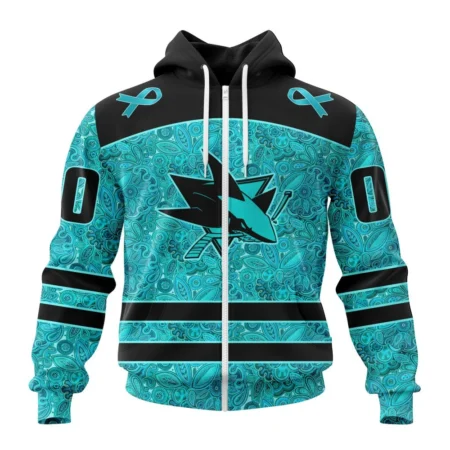 NHL Personalized Name And Number, San Jose Sharks Special Design Fight Ovarian Cancer,QTNHL Personalized Name And Number,080524B2411