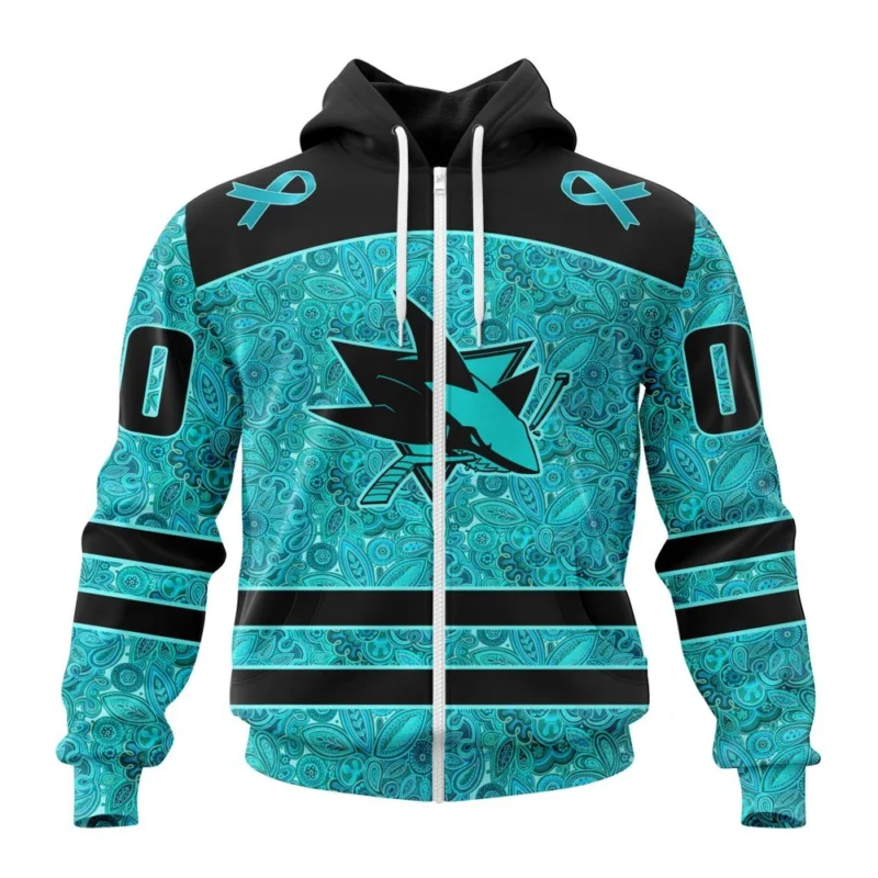 NHL Personalized Name And Number, San Jose Sharks Special Design Fight Ovarian Cancer,QTNHL Personalized Name And Number,080524B2411