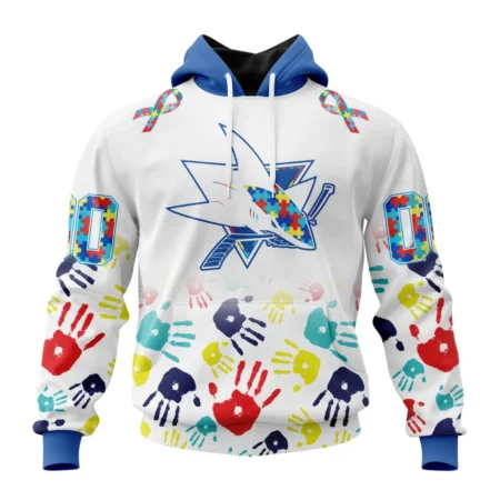 NHL San Jose Sharks Special Autism Awareness Design,QTNHL080524A2497