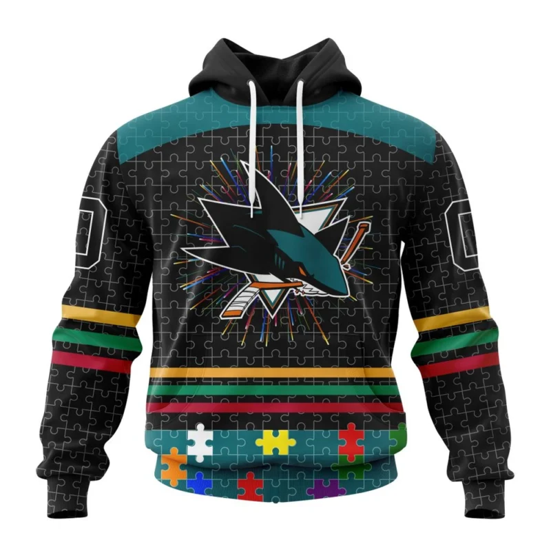 NHL San Jose Sharks, Specialized Fearless Aganst Autism ,QTNHL080524A2514