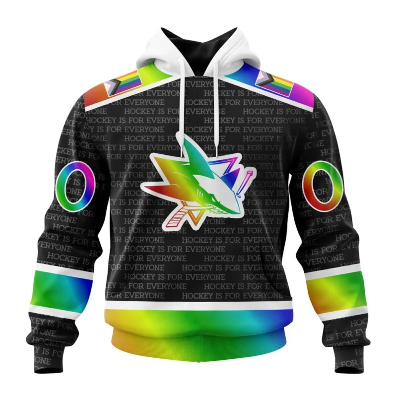 NHL San Jose Sharks Special Pride Design Hockey Is For Everyone,QTNHL080524A2703