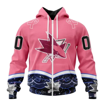 NHL San Jose Sharks, Specialized Unisex For Hockey Fights Cancer,QTNHL 080524B2818