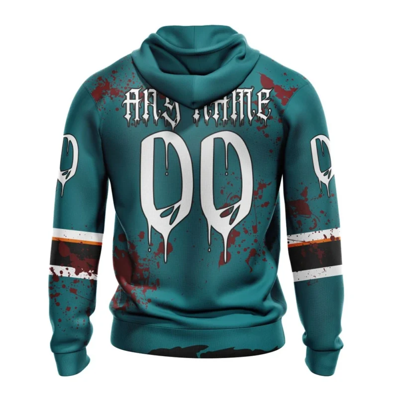 NHL San Jose Sharks, Specialized Design Jersey With Your Ribs For Halloween,QTNHL 080524B3498