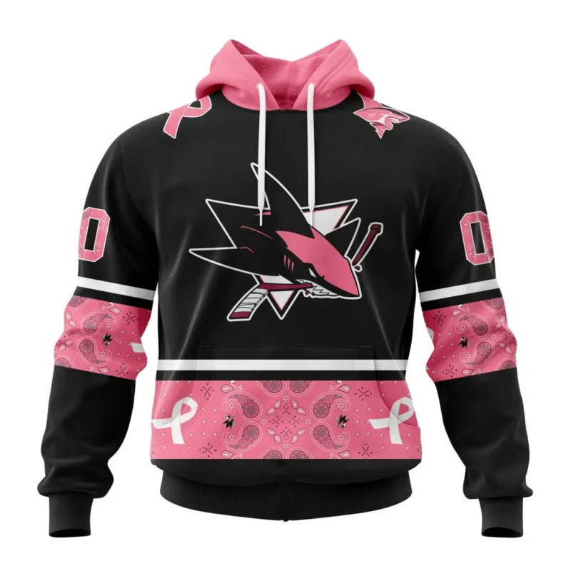 NHL San Jose Sharks, Specialized Design In Classic Style With Paisley, In October We Wear Pink Breast Cancer,QTNHL080524A3584