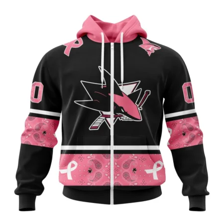 NHL San Jose Sharks, Specialized Design In Classic Style With Paisley, In October We Wear Pink Breast Cancer,QTNHL 080524B3584