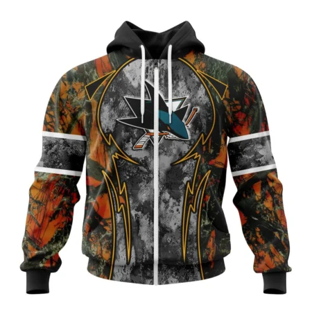 NHL San Jose Sharks, Specialized Design Wih Camo Concepts For Hungting In Forest,QTNHL 080524B3642