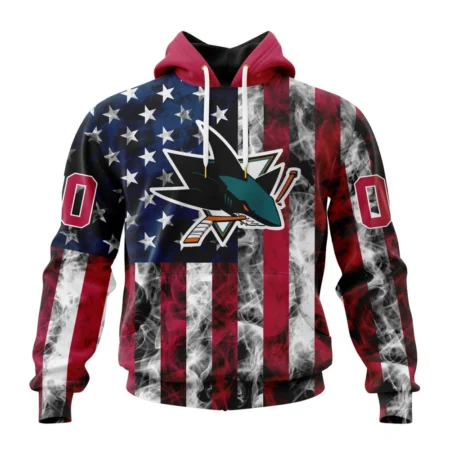 NHL San Jose Sharks Special Design For Independence Day The Fourth Of July,QTNHL080524A481