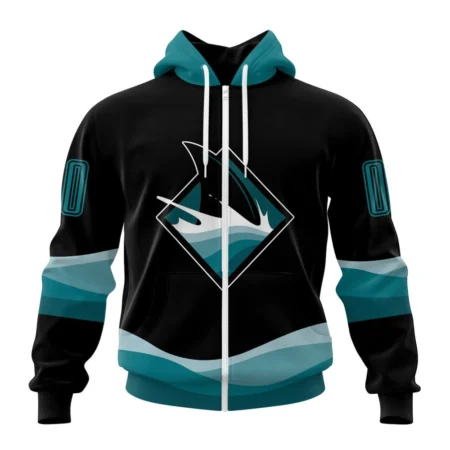 NHL Personalized Name And Number, San Jose Sharks Special Blackout Design,QTNHL Personalized Name And Number,080524B591