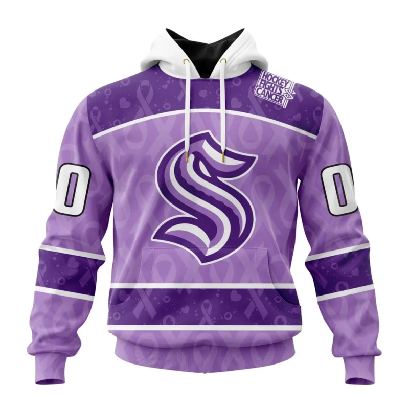 NHL Seattle Kraken New Lavender Hockey Fight Cancer,QTNHL080524A1476