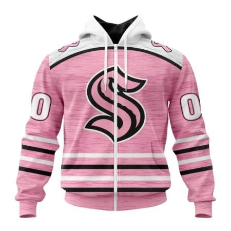 NHL Personalized Name And Number, Seattle Kraken Special Pink Fight Breast Cancer Design,QTNHL Personalized Name And Number,080524B1736