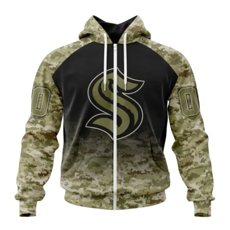 NHL Personalized Name And Number, Seattle Kraken Special Camo Design For Veterans Day,QTNHL Personalized Name And Number,080524B1770