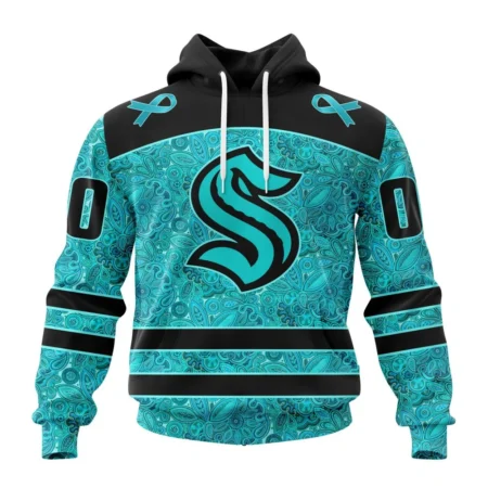 NHL Seattle Kraken Special Design Fight Ovarian Cancer,QTNHL080524A2410