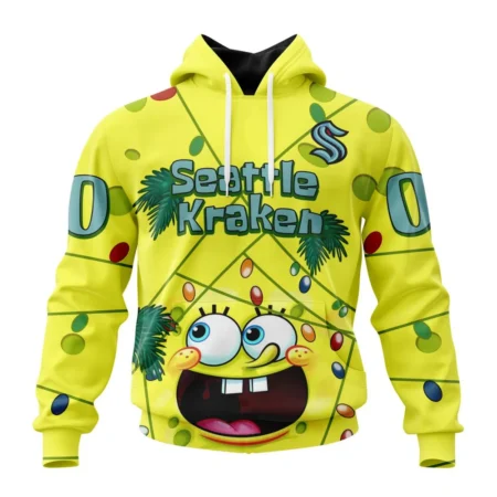 Seattle Kraken, Specialized Jersey With Spongebob ,QTNHL080524A3254