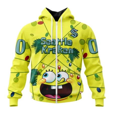 Seattle Kraken, Specialized Jersey With Spongebob ,QTNHL 080524B3254