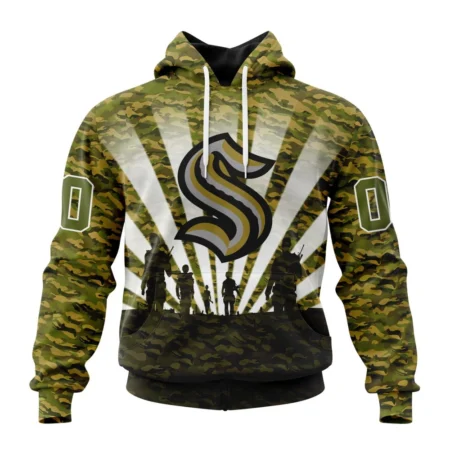 NHL Seattle Kraken Special Military Camo Kits For Veterans Day And Rememberance Day,QTNHL080524A3478