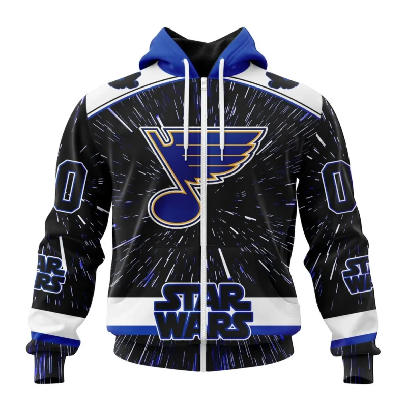 NHL Personalized Name And Number, St. Louis Blues Special Star Wars Design,QTNHL Personalized Name And Number,080524B1113