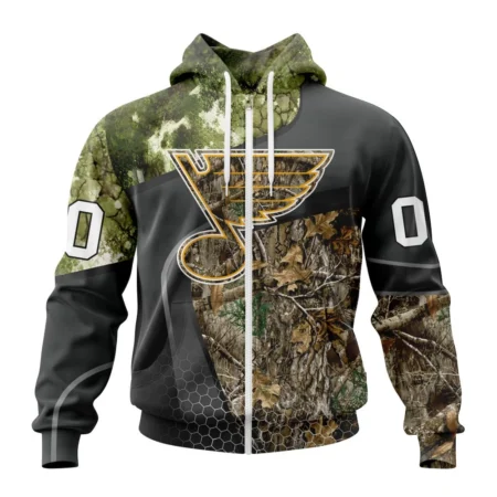 NHL Personalized Name And Number, St. Louis Blues Special Hunting Camo Design,QTNHL Personalized Name And Number,080524B1305