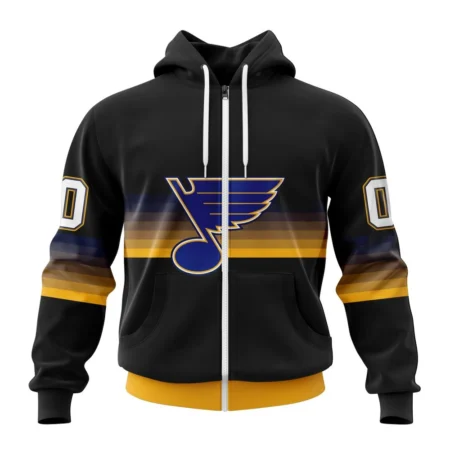 NHL Personalized Name And Number, St. Louis Blues Special Black And Gradient Design,QTNHL Personalized Name And Number,080524B1400