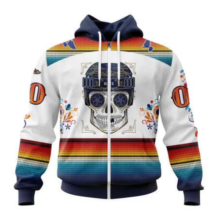 NHL Personalized Name And Number, St. Louis Blues Special Design For Dia De Los Muertos,QTNHL Personalized Name And Number,080524B1438