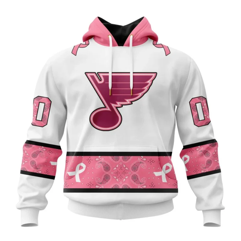 NHL St. Louis Blues In Classic Style With Paisley, In October We Wear Pink Breast Cancer,QTNHL080524A1662